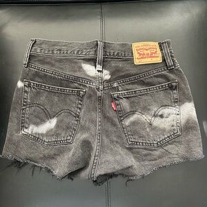 Levi's Women's Distressed Black Jean Shorts